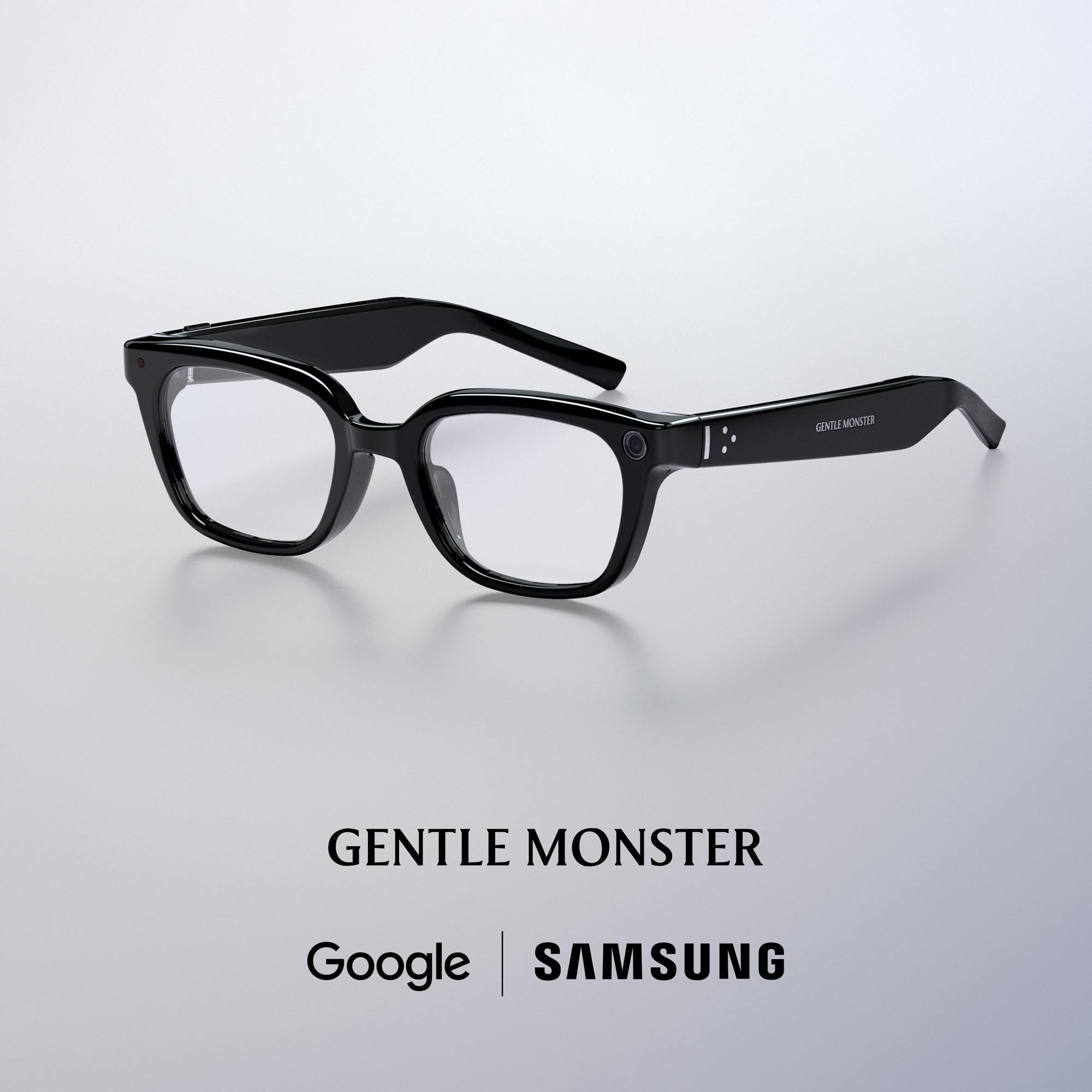 Black Gentle Monster intelligent glasses developed with Google and Samsung